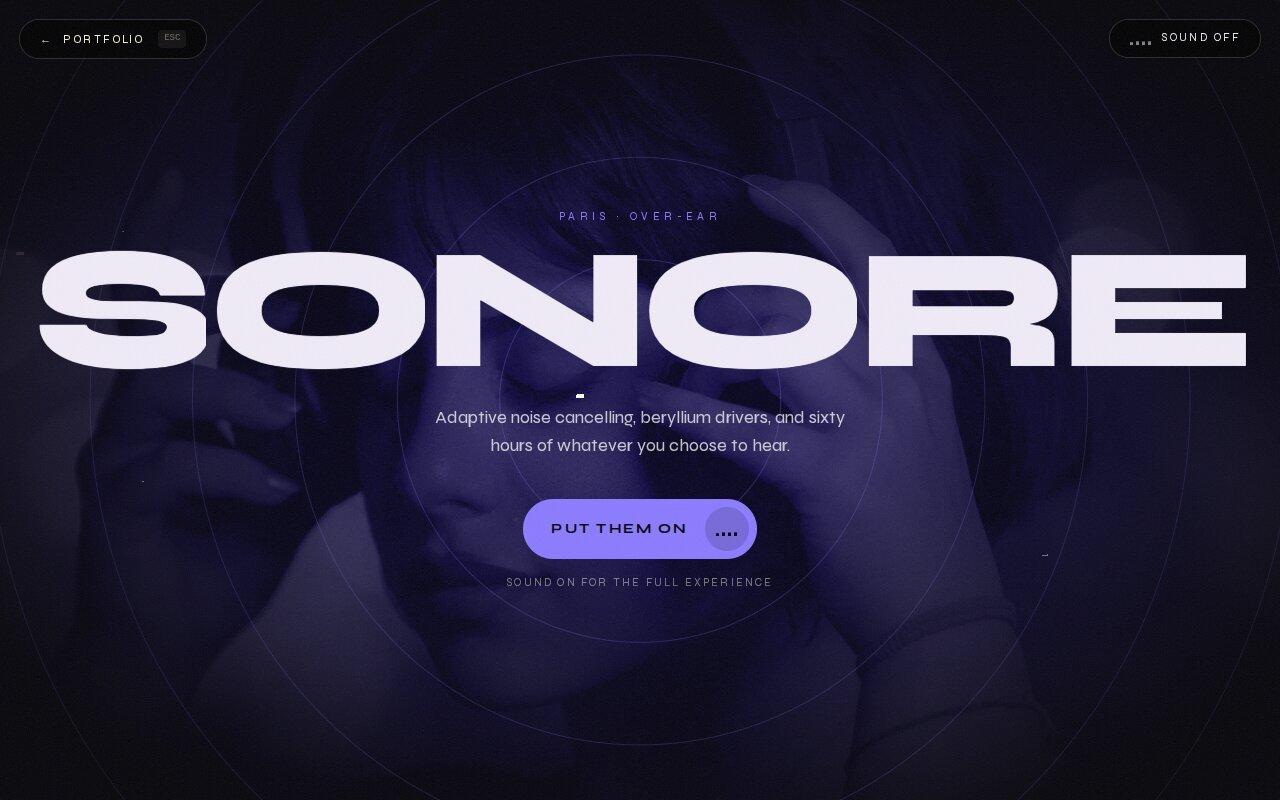 Preview of the Sonore page